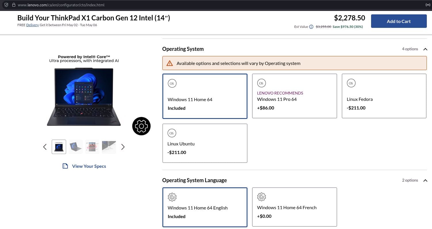Lenovo Cuts the Windows Tax and offers Cheaper Laptops with Linux Pre-installed